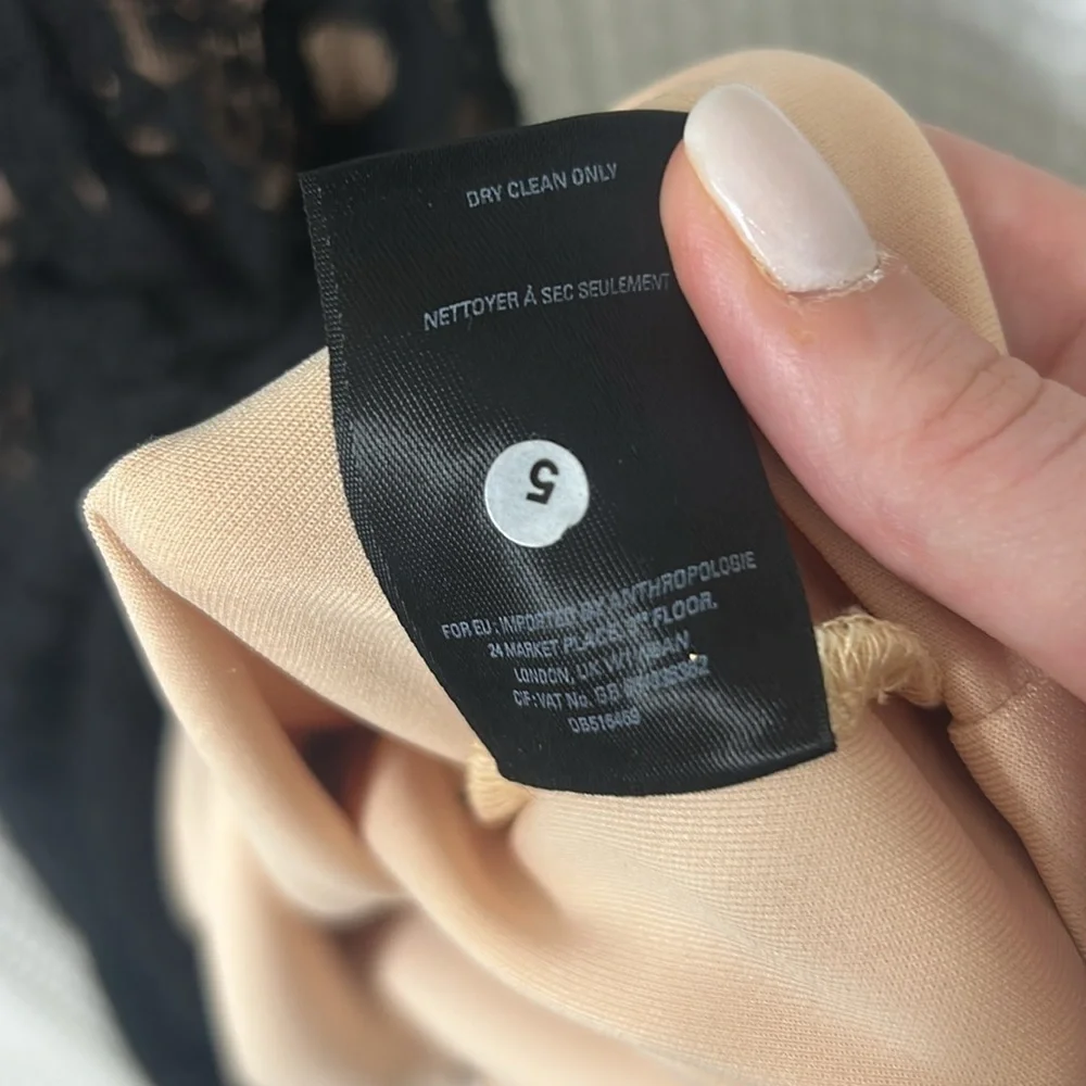 Anthropologie Moulinette Soeurs Black Lace Midi Cami Cotrina Dress Size 0 NWT - Picture 8 of 13